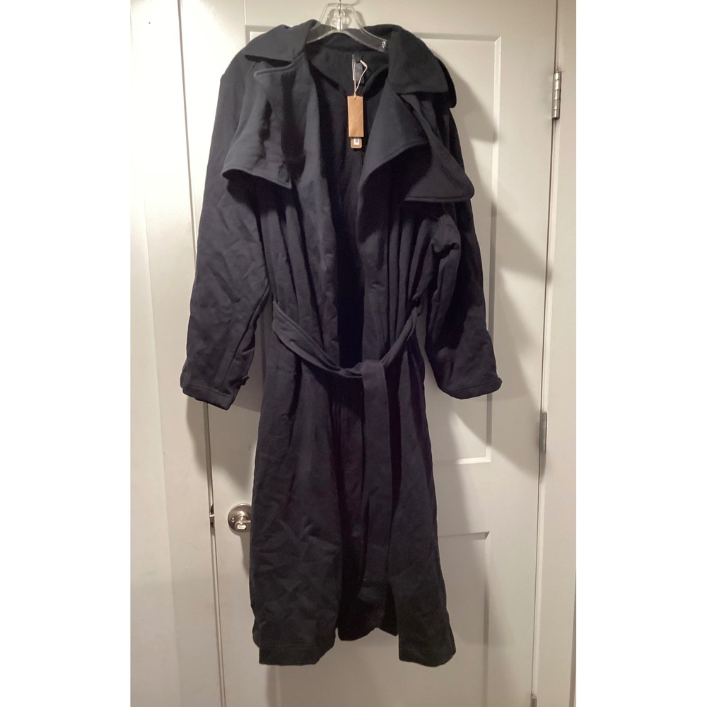 SKIMS Boyfriend Fleece Trench Coat Onyx Black LS-LST-8018W Womens Size M NWT